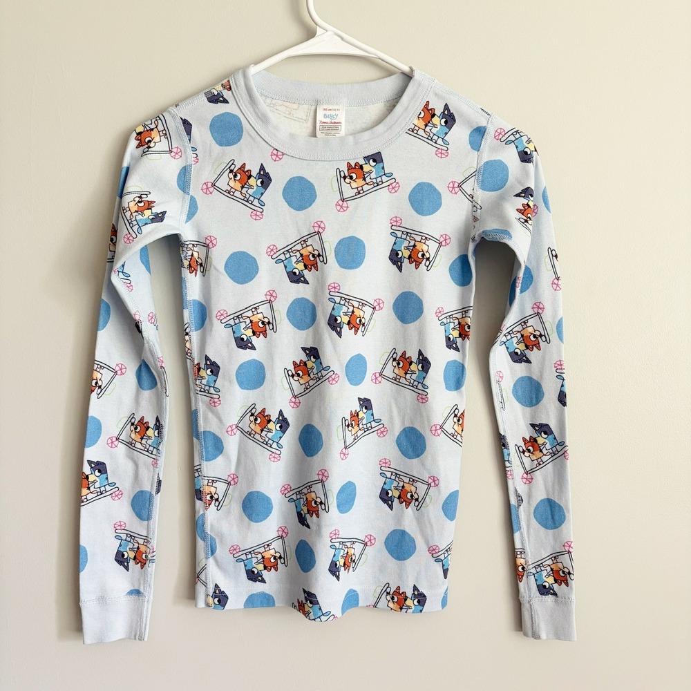 Bluey Hanna Andersson Kids Pajama Top Size 12 Organic Cotton Bluey Bingo Scooter